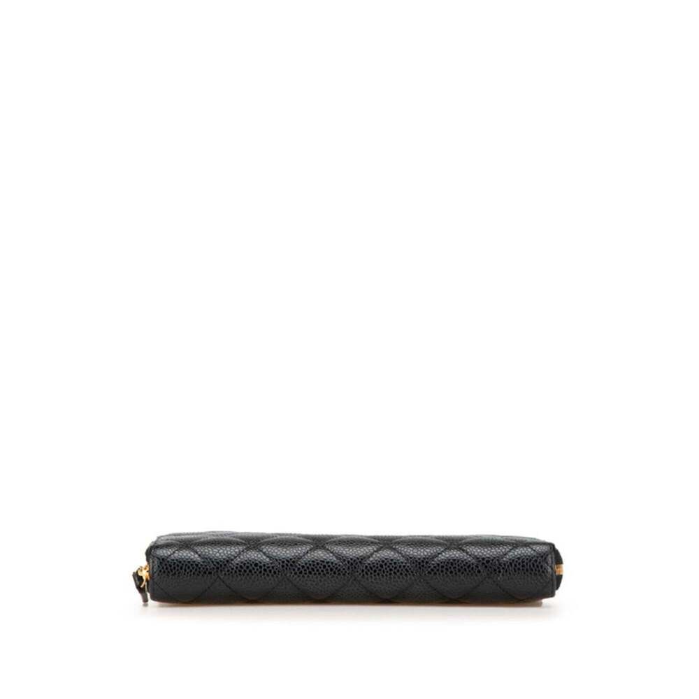 CHANEL Authentic Black Caviar Leather Logo Wallet - Picture 3 of 14